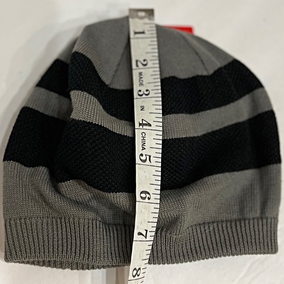 NWT TNF The North Face Black / Grey Striped Brigadier Knit Beanie, Unisex - Picture 11 of 14